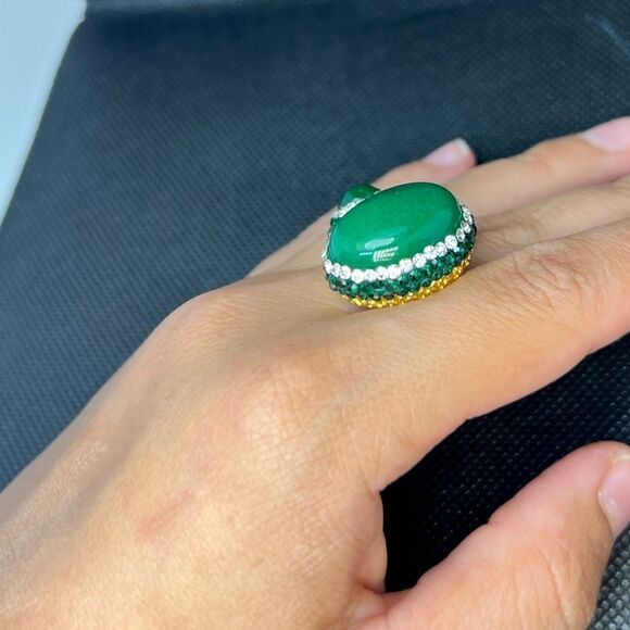 Green Onyx Adjustable Ring - Picture 12 of 14